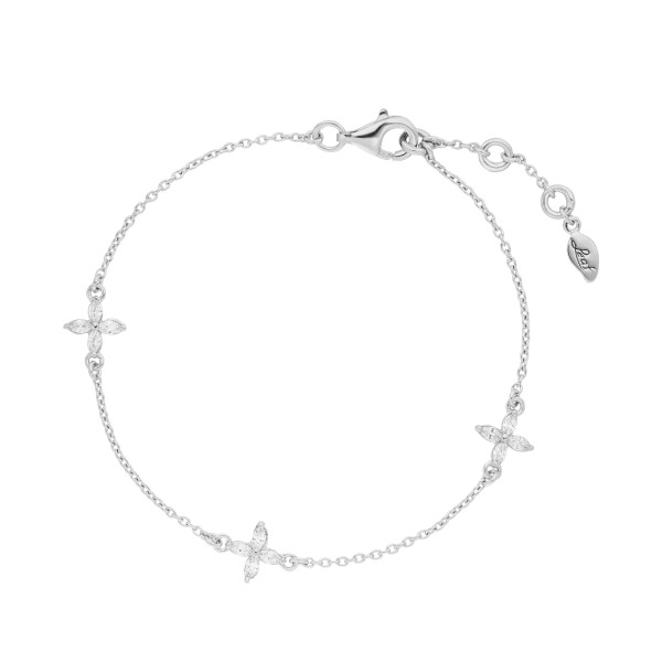 Armband Blume 925 Ag rhodiniert