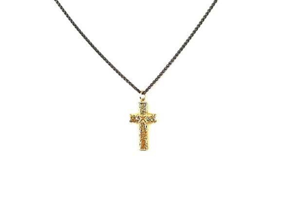 Collier mit Behang Kreuz 925 AG / 585 GG