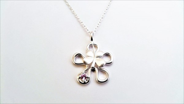 Collier mit Behang Blume 925 Ag