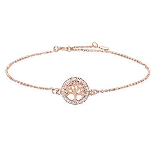 Armband Lebensbaum 925 Ag Rosé vergoldet