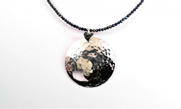 handgearbeitetes Collier 925 Silber mit Spinell